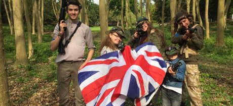 Kids playing laser tag at Laser Days in Nottingham