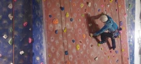Man climbing at Awesome Walls Climbing Liverpool