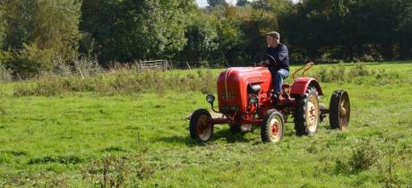Man in tractor at Northycote Farm and Country Park in Wolverhampton
