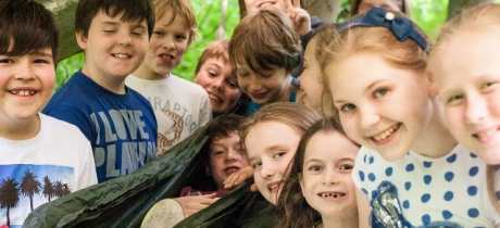 Kids build shelter at Live For Today Adventures Hazlewood in Tadcaster