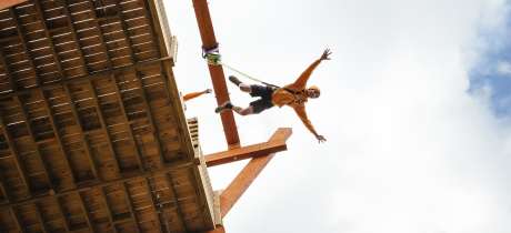 Man jumping at Hangloose Adventures in Bodelva