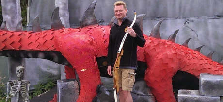 Man doing archery at Dragon Archery in Holsworthy
