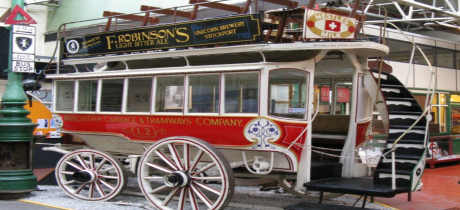 Horse bus carriage at Museum of Transport in Cheetam Hill