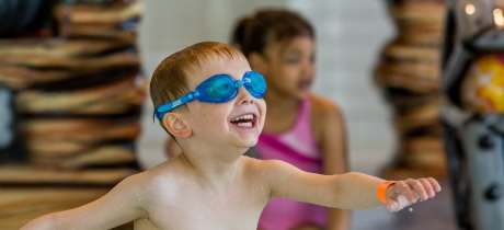 Boy in swimming pool at Splashpoint in Worthing