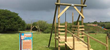 Zip wire at Springfields Fun Park and Pony Centre in Newquay