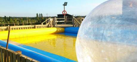 Zorb ball on water at The Big Play Barn in Tamworth