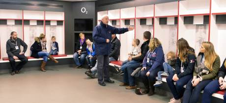 People on tour at Twickenham Stadium