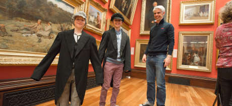 Boys in costumes in Victoria Gallery at The McManus Art Gallery and Museum in Dundee