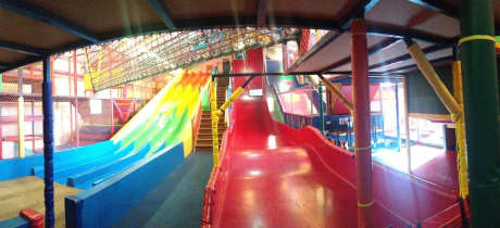 Indoor soft play frame and slide at Playzone Portsmouth