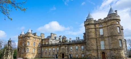 Entrance to Palace of Holyroodhouse in Edinburgh