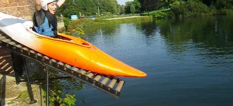 Person kayaking at Woodmill Outdoor Activities Centre in Southampton