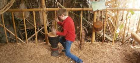 Boy playing drums at Plantasia Atherstone