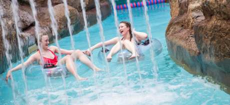 Girls in Lazy River ride at The Alton Towers Waterpark