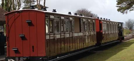 Train at Lynton and Barnstaple Railway in Parracombe