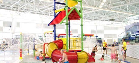 Water play frame at Olympia Leisure Centre in Dundee