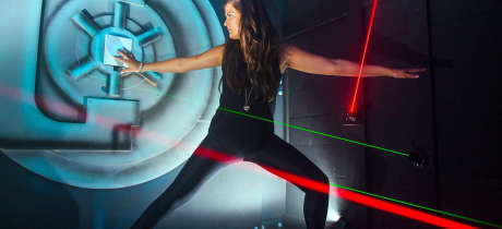 Girl in laser game at Combat City in Dundee
