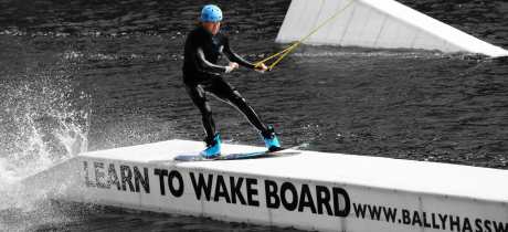 Man wakeboarding at Ballyhass Lakes Adventure Centre in Mallow