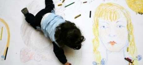 Girl drawing at National Gallery Of Ireland in Dublin