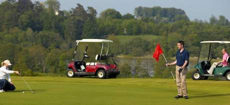 Family playing golf at Loughgall Country Park 