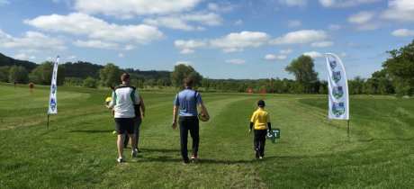 Family at Footgolf at Basset Down Golf Complex in Swindon