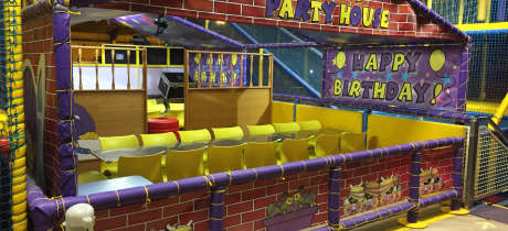 'Funky Party House' birthday party area at Funkys in Norwich