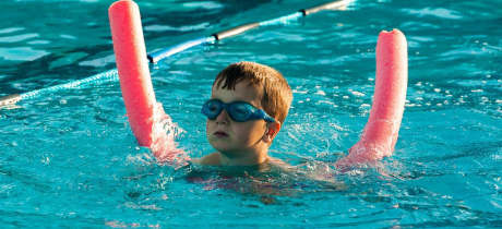 Boy swimming at Helmsley Open Air Swimming Pool