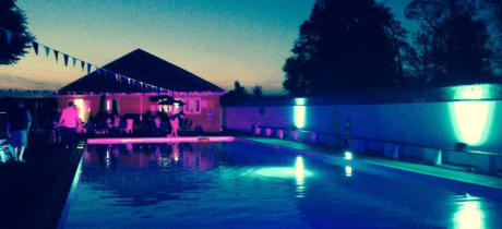 Outdoor swimming pool at Woburn Open Air Swimming Pool at night