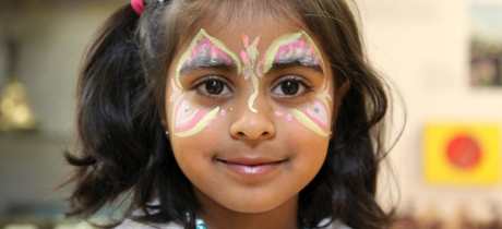 Girl with face paint at Leamington Spa Art Gallery