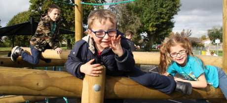 Kids on playground at Blackbrook Park Play Area in Fareham