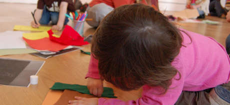 Kids doing crafts at Irish Museum Of Modern Art in Dublin