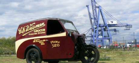 Three wheel vehicle at Felixstowe Museum