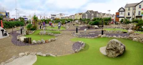 Families on golf course at Blackpool Adventure Golf