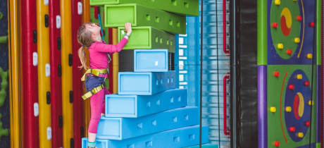 Girl climbing at Clip n Climb Preston
