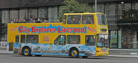 People on bus for City Explorer Liverpool