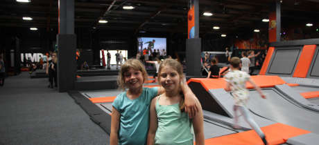Girls at Jump Jam Trampoline Park in Bridgend