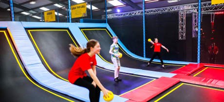 A group of kids playing dodgeball at Redkangaroo