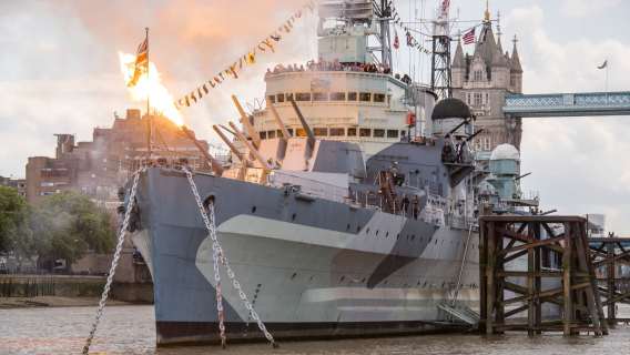 Outside view of HMS belfast london