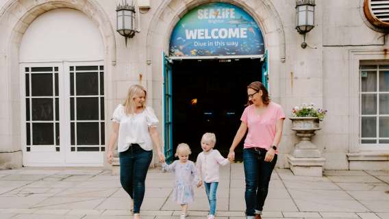 Family outside sea life brighton