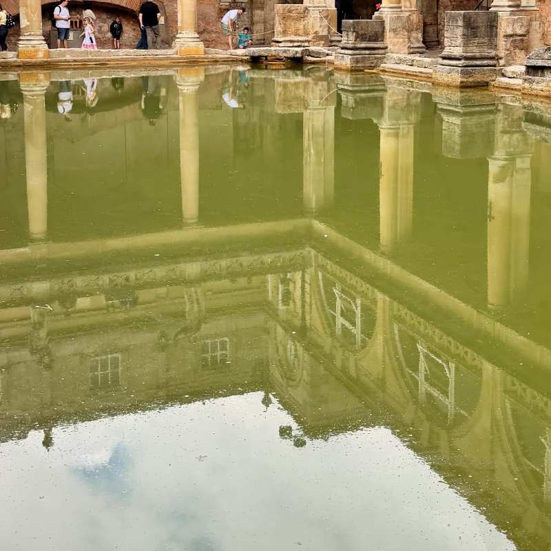 Another stunning view of the Great Bath. No matter where we stood, there was always a different perspective to admire, with the ancient architecture beautifully reflected in the water below.