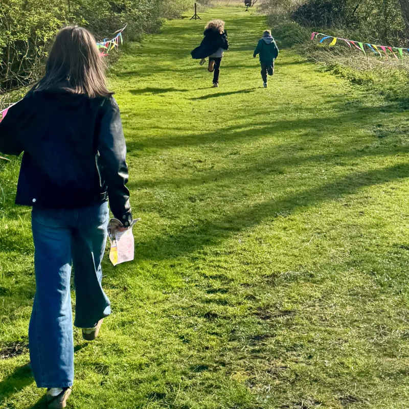 Following the Easter trail through Skylark’s beautiful grounds. The children couldn’t wait to race ahead in search of the next clue!