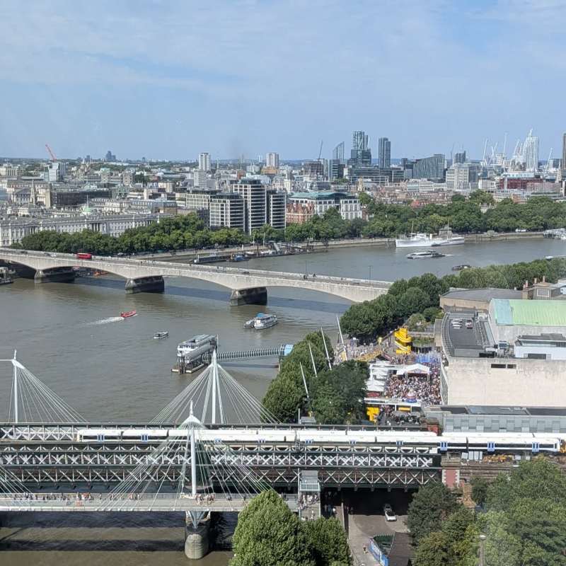 View of London Bridge towards Canary Wharf