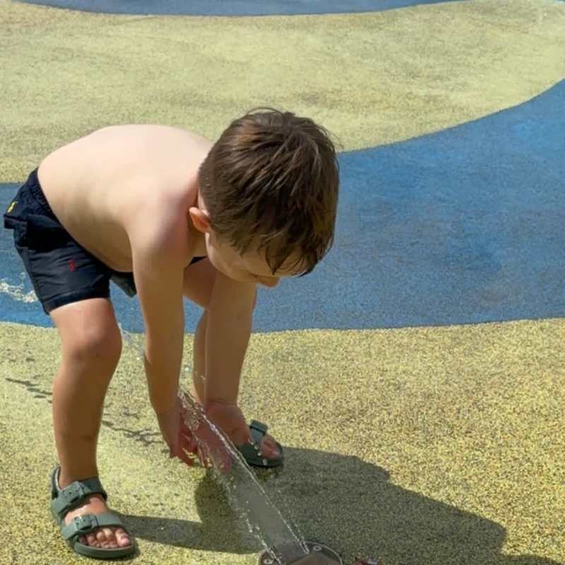 Trying out the splash park seeing what it was all about!