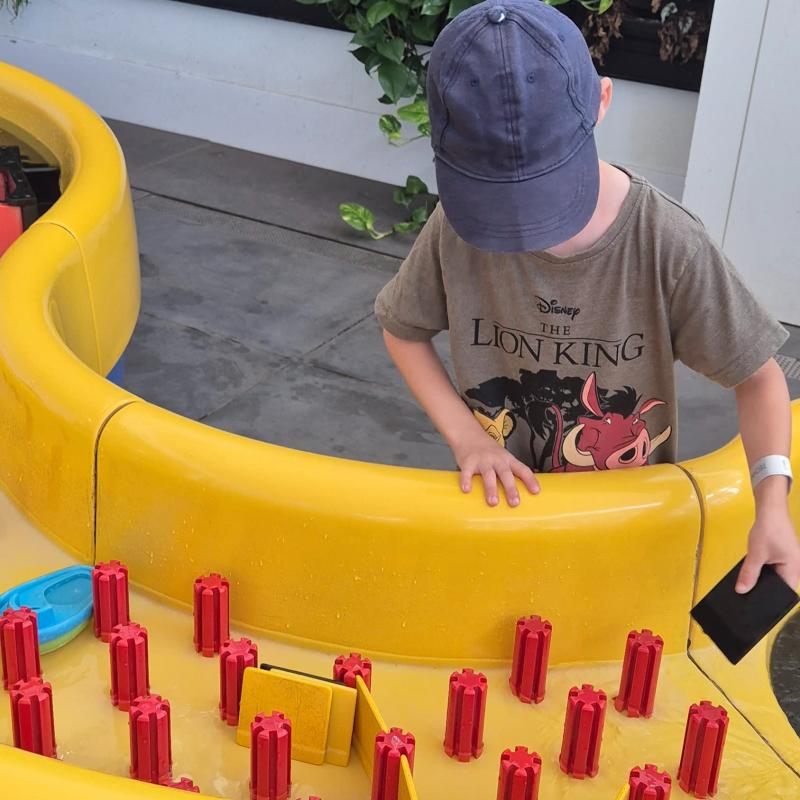 Playing and learning at the same time.