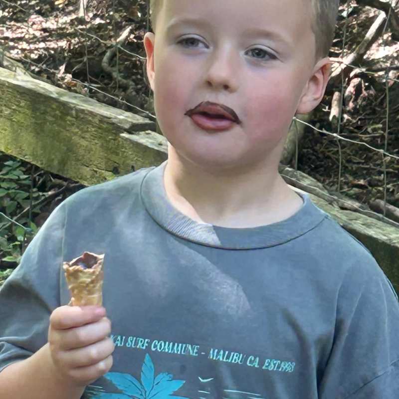 Somebody enjoyed his ice cream!
