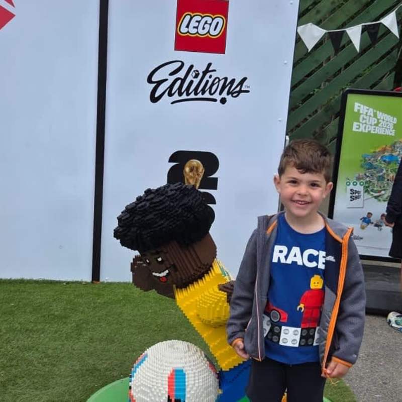 Football themed Lego in the entrance
