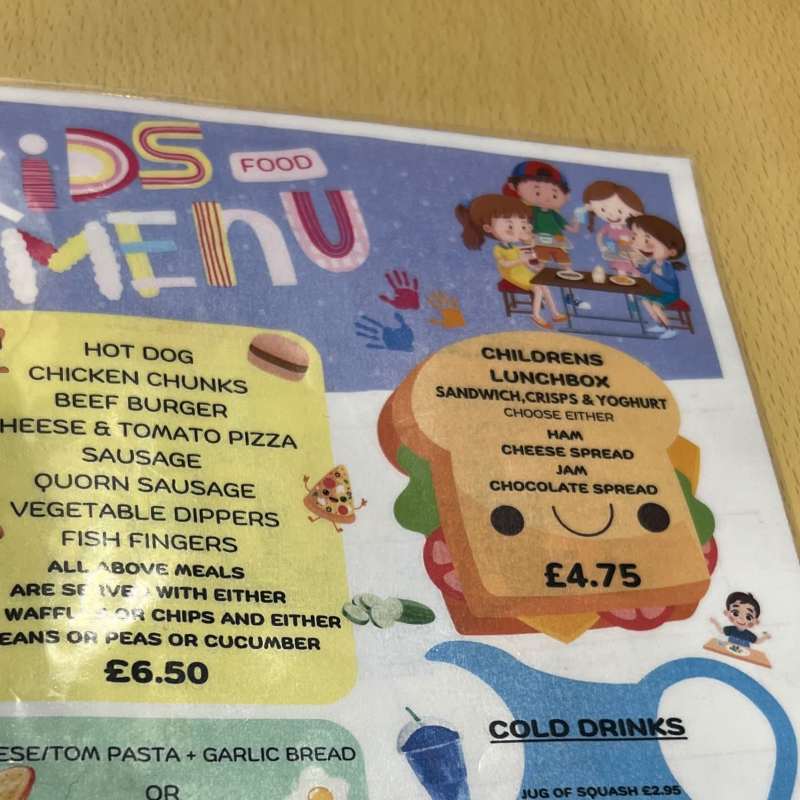 Kids menu