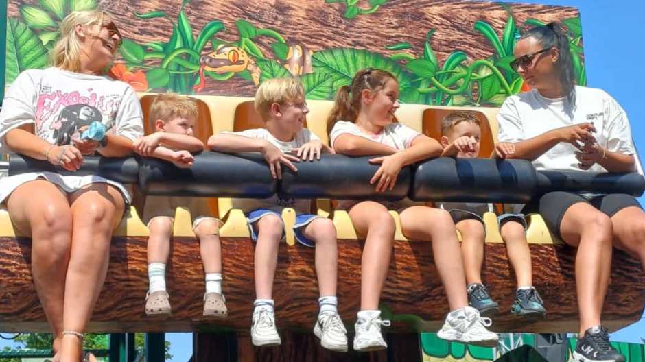 Squashing into the toddler rides Squashing into the toddler rides