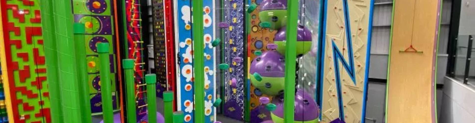 colourful climbing frames