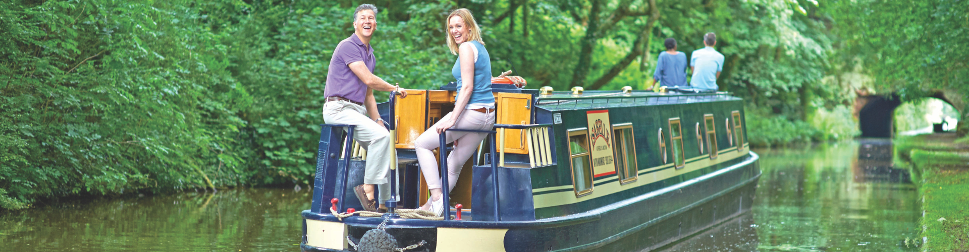 people on a river boat