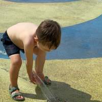 Trying out the splash park seeing what it was all about!